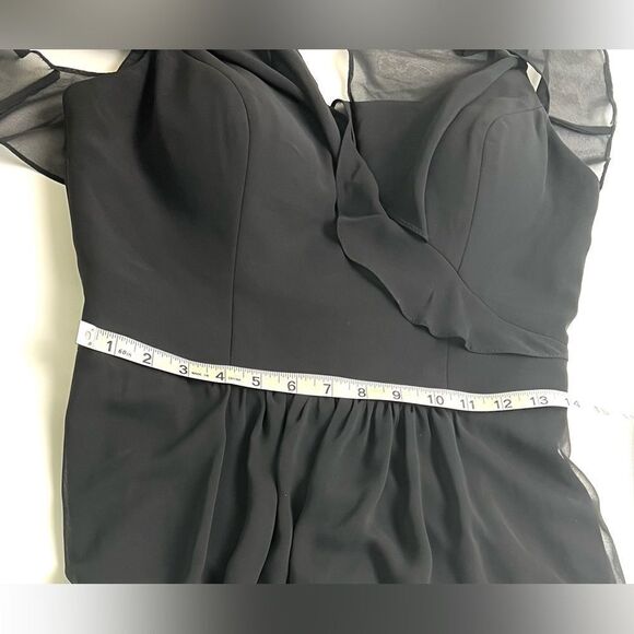 Morilee Madeline Gardner Black Chiffon Spaghetti Strap Dress - Picture 8 of 11